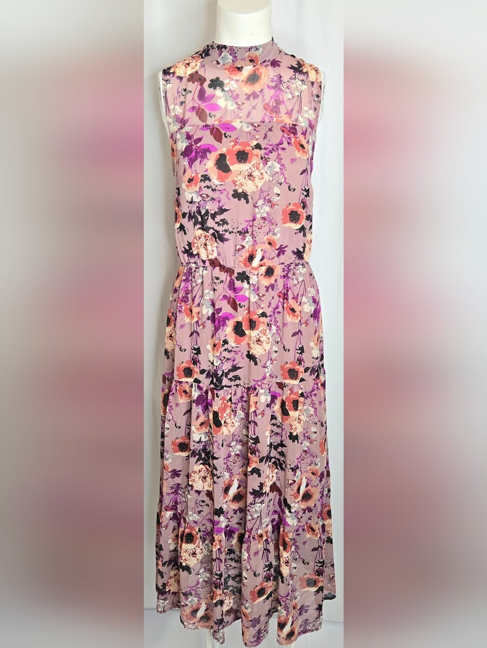 Lulu's Lavender Floral Tiered Maxi Dress
